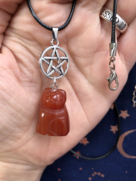 Jewellery,Home & Outdoor Decoration,Witch & Spell Craft Carnelian / Chain Cats Of The Craft Necklace