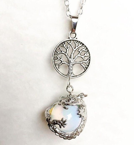 Jewellery,Home & Outdoor Decoration,Witch & Spell Craft Opalite / None / Cord Ancients of Protection Necklace