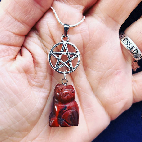 Jewellery,Home & Outdoor Decoration,Witch & Spell Craft Red Jasper / Chain Cats Of The Craft Necklace