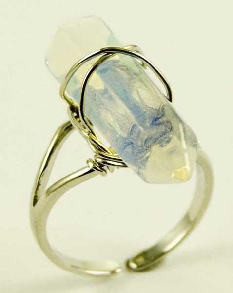 Jewellery Opalite Crystal Point Energy Ring