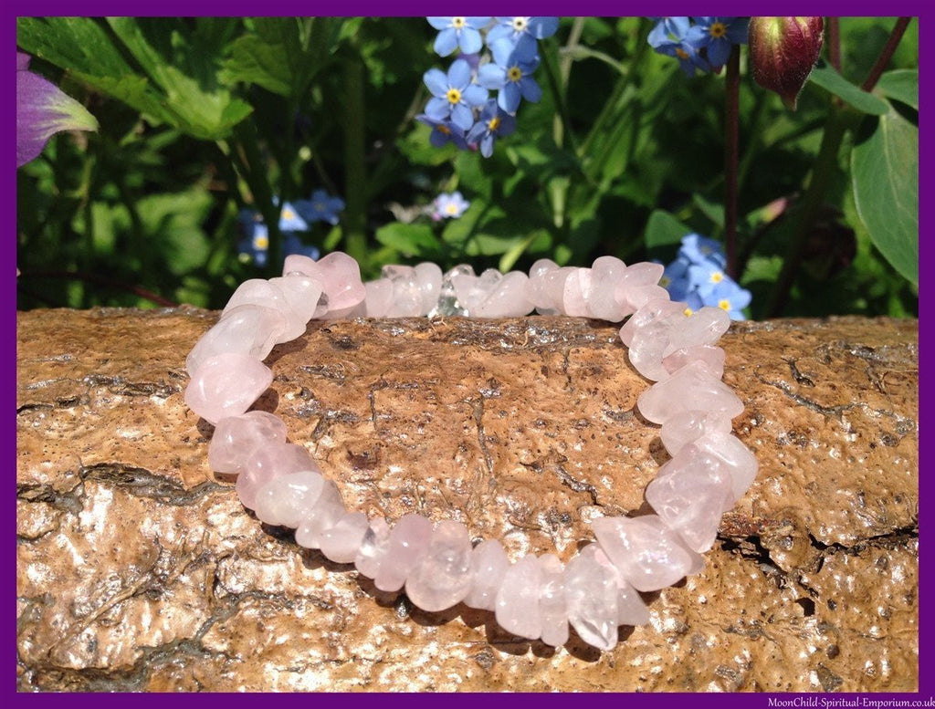 Rose Quartz Crystal Chip Bracelet, The Holistic Hamper, UK Online Crystal  Shop
