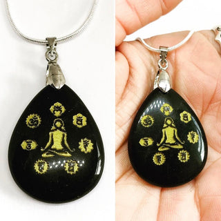 Jewellery Snake Chain Onyx Chakra Necklace