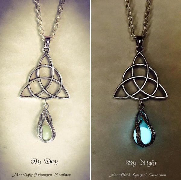 Jewellery Triquetra (Triangle) / Silver Plated Chain Moonlight Necklace ~ Variety Of Designs Available