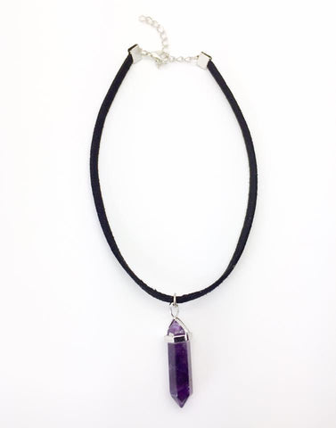 Jewellery,Witch & Spell Craft Amethyst Enchanted Crystal Choker