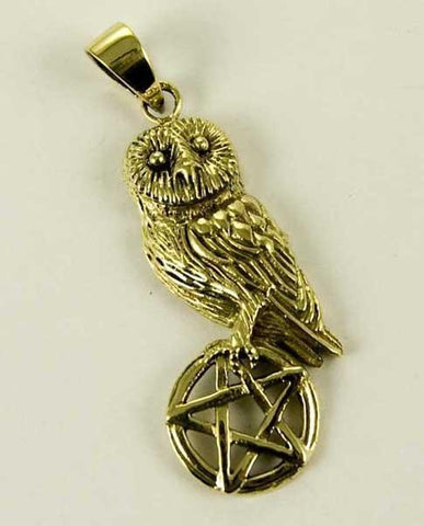 Jewellery,Witch & Spell Craft Owl On Pentagram Necklace