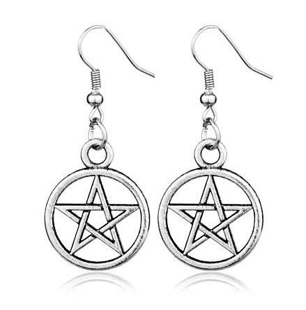 Jewellery,Witch & Spell Craft Pentacle Earrings