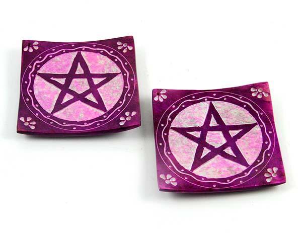 Witch & Spell Craft,Incense, Oils & Accessories Pentagram Incense Plate ~ Purple